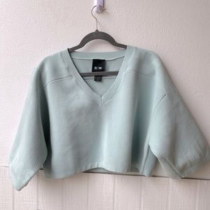 ADIDAS X IVY PARK Mint Green Jersey Crop TOP
